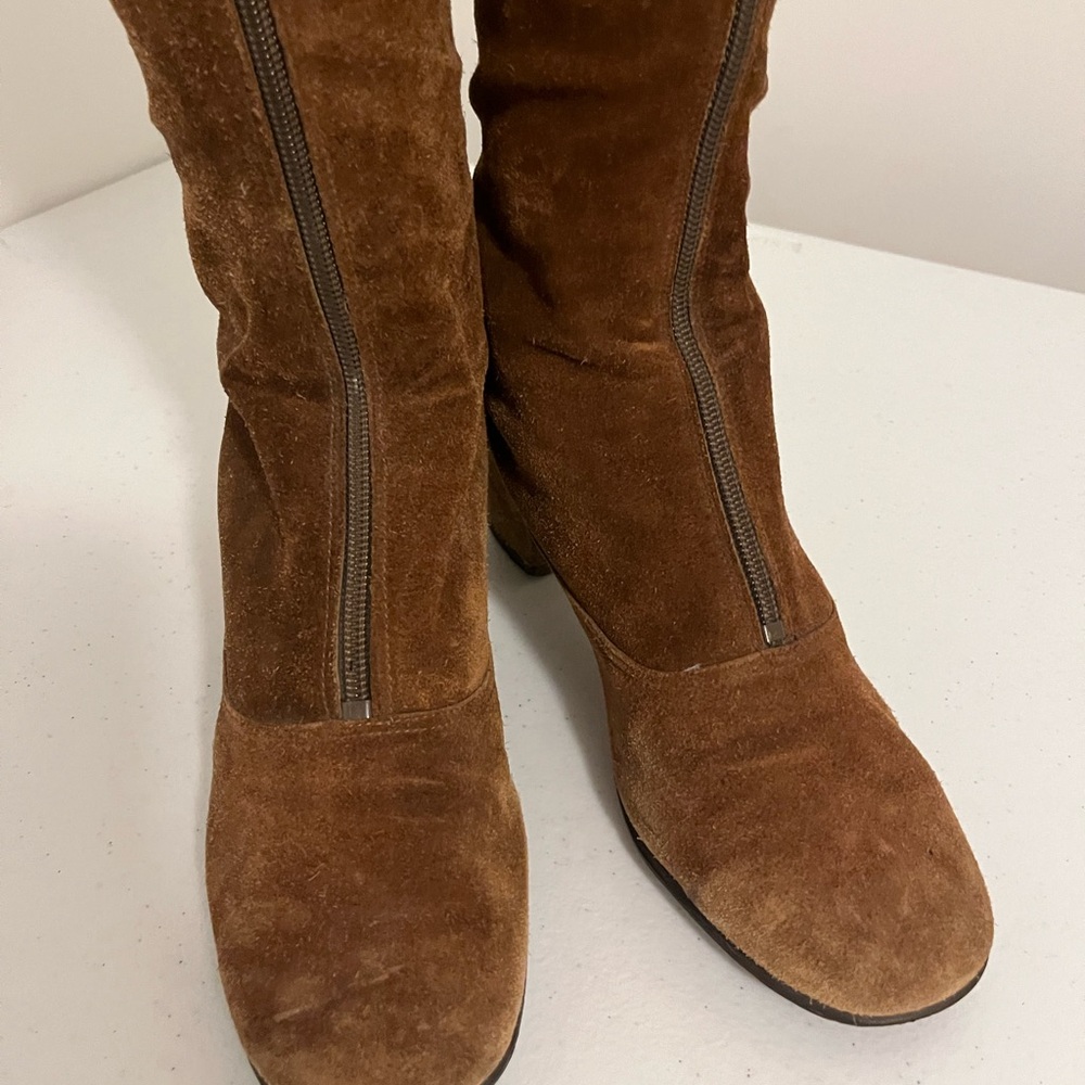 70's Suede Zippered Boots